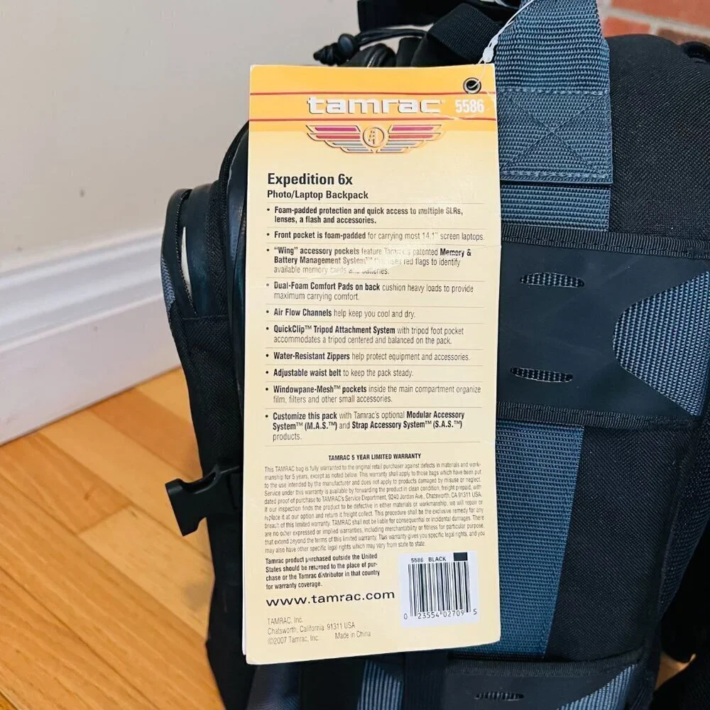 BRAND NEW Tamrac 5586 Expedition 6X Photo Camera Lens Backpack Black Bag w TAGS